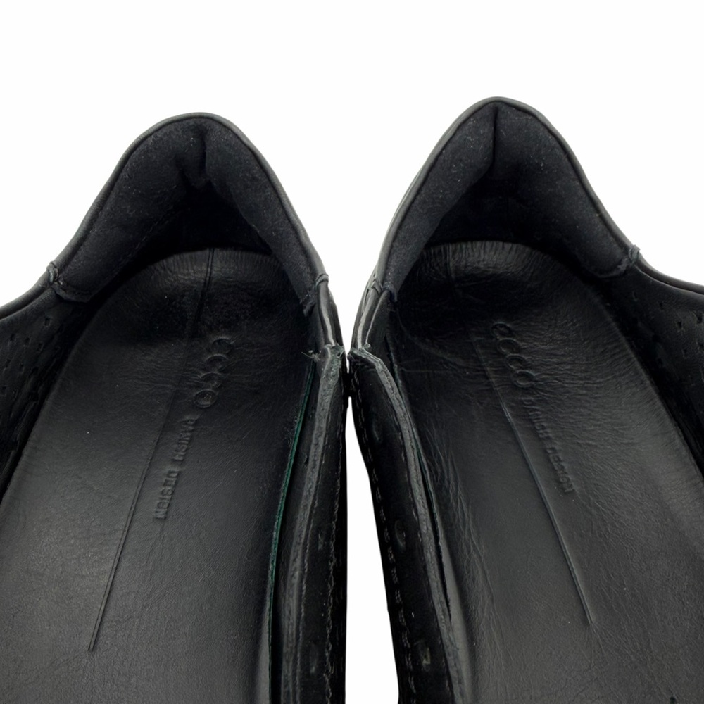 Ecco Street Tray Leather Perforated Black Sneakers - Picture 7 of 16